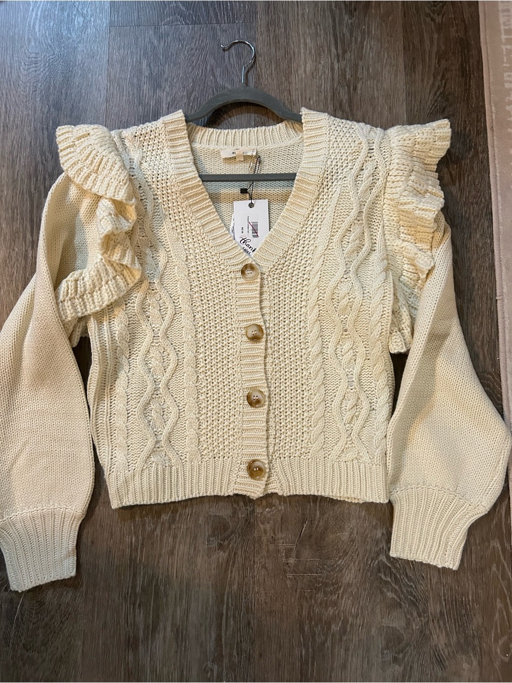 Entro NWT Ruffle Cardigan Sweater
